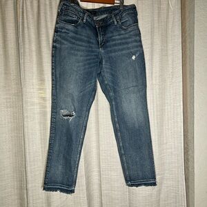 Silver Jeans Women's Blue Distressed Boyfriend Jeans